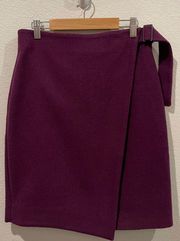 Wool Wrap Purple Mini Skirt