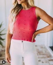 These Three Boutique Coral Floral Embroidered Top