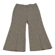 New  Gingham Crop Flare Linen Blend Pants Size 16