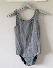 Gilligan & O’Malley Gray Ribbed One Piece Bodysuit