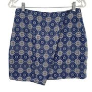 Mango Womens Mini Wrap Skirt Blue Mandala Print Bohemian