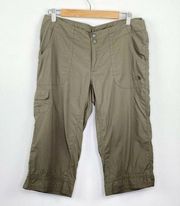 The North Face Capri Pants Women 10 Green Khaki Nylon Utility Cropped Outdoors