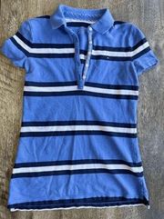 🌸 Tommy Hilfiger Women's Academia Preppy Classic Fit Blue and White Striped Y2K