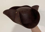 Halloween Pirate Hat Brown Distressed Leather Jack Captain Cap For adult
