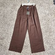 LE LIS | Chocolate Brown Wide Leg Trousers Sz M