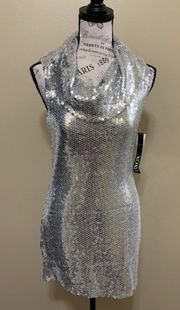 Silver Sequin Bodycon Small Dress