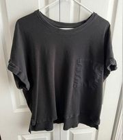 cropped workout tee in black size XL