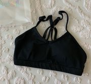 Women’s Small  Black Braid Back Sports Bra