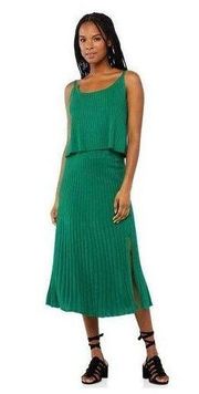 Scoop green 2-piece tank sweater & skirt set small 4-6