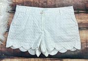 crown & ivy White Shorts Lace Scalloped