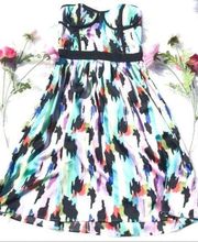 Ark & Co Abstract Colorful Strapless Dress Small Wedding Prom Lightweight Chic