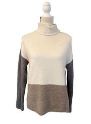 C&C California Color Block Cowl Neck Knit Sweater Size Large