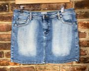 No Boundaries Vintage Y2K Blue Denim Mini Jean Skirt Junior's Size 11