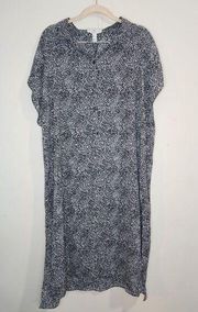 NEW H Halston Speckled Slit Button Front Women XXL Collared Shirt Dress