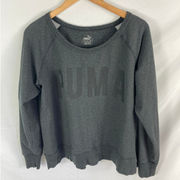 Puma Wide Neck Graphic Pullover Sweatshirt Size XL