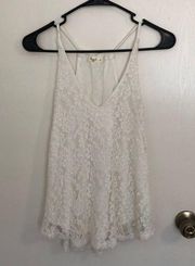 {Love J} White lace tank