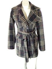 Paris Blues Wool Blend Vintage Belted Peacoat EUC Size small