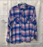 Wild blue flannel in extra large