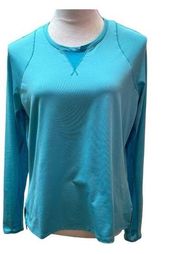 Lucky in Love  Tennis Pickleball Activewear Aqua Blue Long Sleeve Top Size L