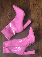 Pink Latex Booties