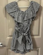 Gingham Off Shoulder Romper