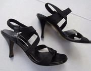 Donald Pliner JUCCI elastic and leather wrap heels