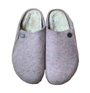 Birkenstock Zermatt Pink Sterling Lined Wool Flet Slip On Slipper Flat Size 6