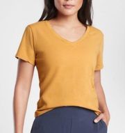 Organic Daily Crop V-Neck Tee lightweight cotton small yellow