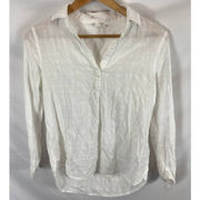 Beachlunchlounge V Neck Cotton Blouse White size xs