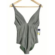 Rachel Roy NEW Green One Piece Swimsuit Size L