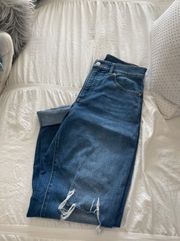 modern straight perfect blue jeans