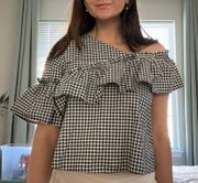 Black And White Checked Blouse