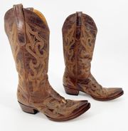 Old Gringo Rust Brown Frida Mid Calf Snip Toe Western Cowgirl Boot size 7.5