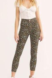Free People We The Free Leopard Print High Waisted Pants Size 24