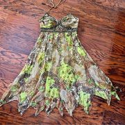 Sue Wong Nocture Vintage 100% Silk Beaded Fairy Dress in Green Size 6