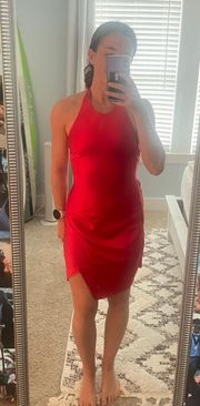 Red Wrap Mini Dress