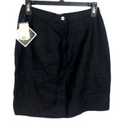 Jennifer Moore black Linen mini skirt 8