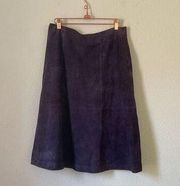 Eileen fisher 100% goat suede purple skirt size xs