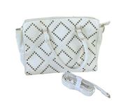 White Handbag Purse Golden Rivets Charming Charlie Bag