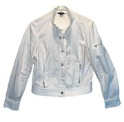 Tommy Hilfiger Vintage Moto White Denim Jean Jacket size 6