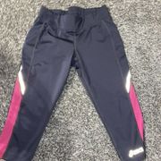 ASICS Cropped Leggings - Grey & Pink - Size Small