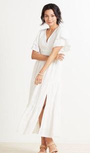 NWT  LINE AND DOT Skylar Midi Dress Textured in White Size Small New