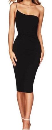 NWT Nookie Women's Size Small Black Lust One Shoulder Midi Dress