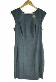 Adam Lippes Linen Blend Sheath Dress Wool Blend Gray Size 6