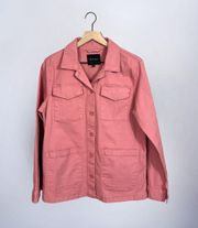 Dusty Blush Pink Four Pocket Cargo Utility Jacket Size M