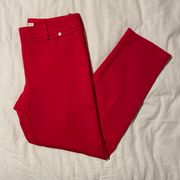 Red Straight Leg Pants