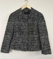 KAREN MILLEN black & white Tweed blazer jacket size US 8