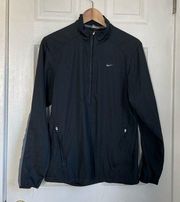 Nike black 1/4 quarter zip long sleeve windbreaker size small 90s Y2k