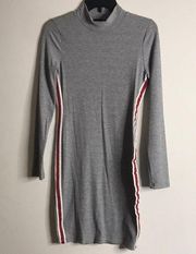 Joe boxer gray mini long sleeve tight y2k style dress size medium