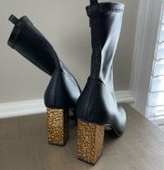Topshop Haven Electroplated Heel Sock Boot Size 7.5